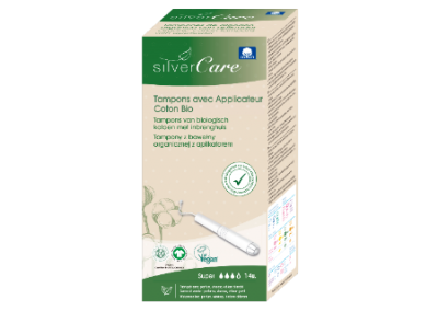 Tampony z aplikatorem Super 100% bawełny organicznej, 14szt – Masmi SILVER Care